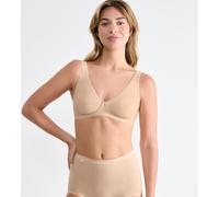 Soft-BH SLOGGI "Basic+", Damen, Gr. 65, Cup B, beige (natur), Single Jersey, Obermaterial: 80% Baumwolle, 18% Elasthan, 2% Polyamid, unifarben, Basic, BHs Soft-BH, perfekter Sitz, ohne Bügel, ohne Ein