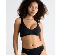 Soft-BH SLOGGI "Basic+", Damen, Gr. 65, Cup B, schwarz, Single Jersey, Obermaterial: 80% Baumwolle, 18% Elasthan, 2% Polyamid, unifarben, Basic, BHs Soft-BH, perfekter Sitz, ohne Bügel, ohne Einlagen,