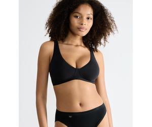 Soft-BH SLOGGI "Basic+", Damen, Gr. 90, Cup A, schwarz, Single Jersey, Obermaterial: 80% Baumwolle, 18% Elasthan, 2% Polyamid, unifarben, Basic, BHs Soft-BH, perfekter Sitz, ohne Bügel, ohne Einlagen,