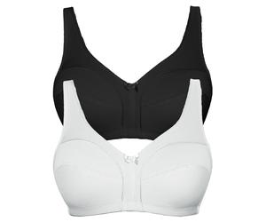 Soft-BH VIANIA "2er Pack Baumwoll Soft BH Basic", Damen, Gr. 75, Cup B, bunt (schwarz weiß), Obermaterial: 100% Baumwolle CO., BHs Soft-BH (97057804-75) schwarz weiß