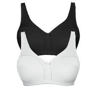 Soft-BH VIANIA "2er Pack Baumwoll Soft BH Basic", Damen, Gr. 80, Cup B, bunt (schwarz weiß), Obermaterial: 100% Baumwolle CO., BHs Soft-BH (97057804-80) schwarz weiß