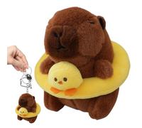 Soft Capybara Keychain - 4inch Plush Swimming Bag Doll Pendant, Capybara Key Chain Cute Stuffed Toy Charm for Girls Boys Kids | Instrument Case Charm, Camera Strap Buddy, Hiking Backpack Attachment