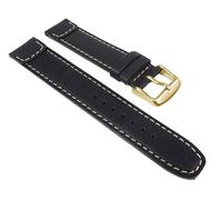 Soft Vintage Ersatzband Uhrenarmband Kalbsleder Band schwarz 24011G