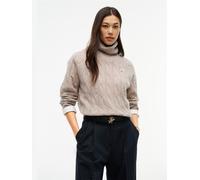 Tommy Hilfiger "SOFT WOOL CABLE ROLL-NK LS SWT" aus Wolle, Zopfmuster (56138505-L) light camel heather