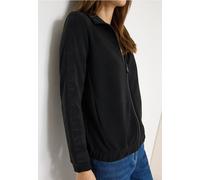 Cardigan CECIL, Damen, Gr. S (38), schwarz, Stoff, 47% Modal, 45% Polyester, 8% Elasthan, unifarben, normal normal, hoch geschlossener Ausschnitt, Bündchen, Strickjacken, mit Stehkragen (99003120-S) s
