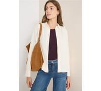 Hemdbluse CECIL, Damen, Gr. L (42), oat milk beige melange, Stoff, 70% Polyester, 30% Viskose, unifarben, normal normal, V-Ausschnitt, Bündchen, Blusen Hemdbluse, mit Brusttasche (73725954-L) oat milk