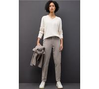Street One Chinohose Velvet Damen Cinder Grau Gr. 40 L30 Regular Fit 98% Baumwolle 2% Elasthan