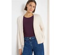 Cardigan CECIL, Damen, Gr. XXL (46), light greige, Web, 53% Baumwolle, 23% Polyacryl, 18% Polyester, 5% Nylon, 1% Elasthan, unifarben, comfort fit normal, V-Ausschnitt, Rippbündchen, Strickjacken, mit