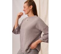 Softer Feinstrickpullover mit Stehkragen & 3/4-Arm hellgrau