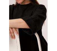 Softer Feinstrickpullover mit Stehkragen & 3/4-Arm schwarz