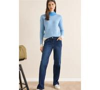 Strickpullover CECIL, Damen, Gr. 3XL (48), fountain blau, Web, 37% Baumwolle, 34% Polyacryl, 26% Polyester, 3% Elasthan, unifarben, normal normal, hoch geschlossener Ausschnitt, Rippbündchen, Pullover