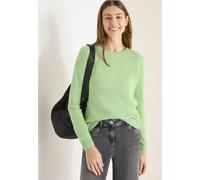 Cecil Strickpullover Softer Pullover Damen L (42) bamboo grün melange U-Boot-Ausschnitt