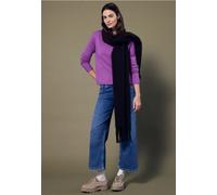 Rundhalspullover STREET ONE STUDIO, Damen, Gr. 44, floral pink, Stoff, 30% Polyester, 29% Polyacryl, 21% Viskose, 20% Nylon, unifarben, comfort fit normal, Rundhals, abgesteppt, Pullover Rundhalspullo