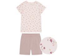 Softer Schlafanzug Bambusviskose kurz Blumen rosa 128