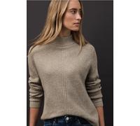 Street One Stehkragenpullover Softer Strukturpullover Damen Gr. 38 mocha glow meliert