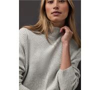 Street One Damen Pullover Softer Strukturpullover Strick mit Baumwolle pelican grau meliert Gr. 46