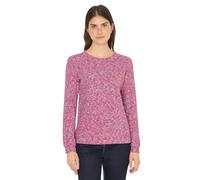 Langarmshirt CECIL, Damen, Gr. XXL (46), schwarz blossom melange, Web, 40% Baumwolle, 40% Viskose, 17% Polyester, 3% Elasthan, meliert, normal normal, Rundhals, abgesteppt, Shirts Langarmshirt, mit Ru