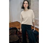 Rundhalsshirt STREET ONE STUDIO, Damen, Gr. 42, soft beige, Stoff, 46% Modal, 46% Polyester, 8% Elasthan, unifarben, comfort fit normal, Rundhals, Bündchen, Shirts Rundhalsshirt, mit 3/4 Ärmeln (24105