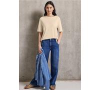 Street One Studio Frauen Softes T-Shirt mit Tunnelzug in Beige, Gr: 34