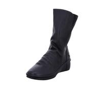 Softinos Rott Damen Stiefel aus griffigem Echtleder in Schwarz mit Reißverschluss und Keilabsatz. schwarz Gr. 40