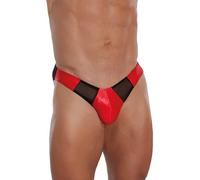 SoftLine Sexy Herrenslip mit transparentem Netz, in rot und schwarz, Farbe: rot, Größe: M/L