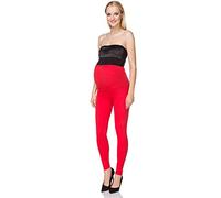 SOFTSAIL Umstandsleggings Leggings Für Damen Aus Baumwolle Schwangerschaft Umstandshose Umstandsmode Für Schwangere Umstandskleidung Mit High Waist, Rot 42