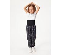 Softshell-Hose mit Fleece für Kleinkinder Basic, Schwarz, Blumen, Gr. 86/92