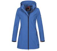 Softshelljacke ALESSANDRO SALVARINI "Alessia", Damen, Gr. S, blau, Obermaterial: 96% Polyester, 4% Elasthan; Innenseite: 100% Polyester, Jacken Softshelljacke, lang mit abnehmbarer Kapuze (70257838-S)