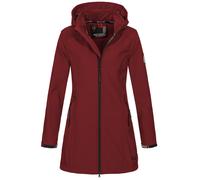 Softshelljacke ALESSANDRO SALVARINI "Alessia", Damen, Gr. XXXL (46), rot (bordeaux), Obermaterial: 96% Polyester, 4% Elasthan; Innenmaterial: 100% Polyester, Jacken, lang mit abnehmbarer Kapuze, Topse