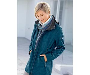 Softshelljacke CASUAL LOOKS, Damen, Gr. 42, blau (petrol, meliert), 94% Polyester, 6% Elasthan, unifarben, figurumspielend, Jacken Softshelljacke (602647-42) petrol, meliert
