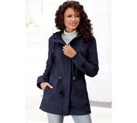 Softshelljacke, Damen, Gr. 38, marine, Softshell, Obermaterial: 100% Polyester, VIVANCE ACTIVE BY LASCANA, unifarben, figurbetont kniefrei, Bündchen mit Gummizug, Jacken Softshelljacke, mit Kordelzug