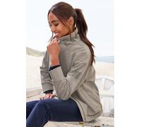 Softshelljacke ELBSAND, Damen, Gr. XL/42, beige (khaki), Web, Obermaterial: 85% Polyester, 15% Elasthan. Futter: 100% Polyester, hüftlang, Jacken Softshelljacke, mit hohem, verstellbaren Kragen (74347