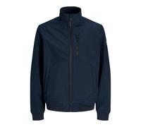 Softshelljacke JACK & JONES "JJELIAM SOFTSHELL BOMBER NOOS", Herren, Gr. XL, blau (sky captain), Web, Obermaterial: 100% Polyester, unifarben, regular fit normal, ohne Ausschnitt, Bündchen, Jacken Sof