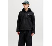 Softshelljacke JACK & JONES "JJNORTH SOFTSHELL JACKET", Herren, Gr. XS, schwarz, Web, Obermaterial: 100% Polyester, unifarben, regular fit hüftlang, mit Riegel, Jacken Softshelljacke (60062115-XS) sch