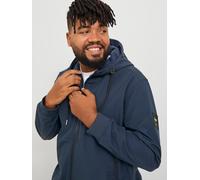 Softshelljacke "JJEBASIC mit Kapuze und wasserabweisendem Stoff", Herren, Gr. 6XL, blau (navy blazer), Softshell, Obermaterial: 100% Polyester, JACK & JONES PLUSSIZE, unifarben, regular fit normal, oh