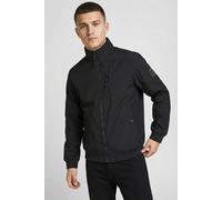 Softshelljacke "JJEPARKER SOFTSHELL COLLAR BOMBER SN PLS", Herren, Gr. 6XL, schwarz, Web, Obermaterial: 100% Polyester, JACK & JONES PLUSSIZE, Jacken Softshelljacke, mit Stehkragen (32417338-6XL) schw