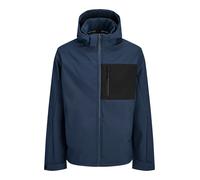 Softshelljacke "JJNORTH SOFTSHELL JACKET PLS", Herren, Gr. 5XL, navy blazer, Web, Obermaterial: 100% Polyester, JACK & JONES PLUSSIZE, unifarben, regular fit, Jacken Softshelljacke (36137214-5XL) navy