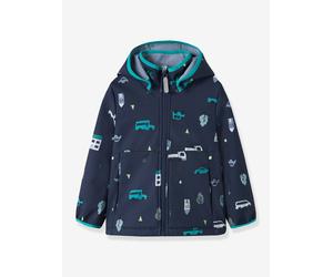 Softshelljacke Jungen Autoprint name it, Übergangsjacke dunkel blau Gr. 92/98