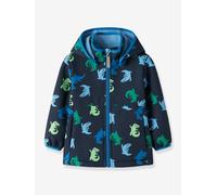 Softshelljacke NAME IT "NMMMALTA05 SOFTSHELL JACKET AOP FO", Jungen, Gr. 128, schwarz sapphire aop:crocodile, Softshell, Obermaterial: 95% Polyester, 5% Elasthan, bedruckt, normal, elastischer Bund, J