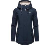 Softshelljacke RAGWEAR "Monadde Softshell", Damen, Gr. XS (34), blau (navy), Obermaterial: 97% Polyester, 3% Elasthan. Innenfutter: 100% Polyester, figurumspielend Po-bedeckend, verstellbar ohne Bündc