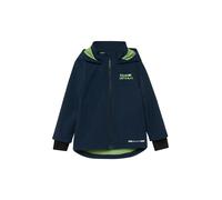 Softshelljacke S.OLIVER JUNIOR, Jungen, Gr. 98, blau, Web, Obermaterial: 100% Polyester, bedruckt, unifarben, normal hüftbedeckend, Rundhals, elastischer Bund, Jacken Softshelljacke, mit Kapuze (73626