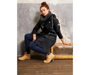 Softshelljacke SHEEGO, Damen, Gr. 44, schwarz, 91% Polyester, 9% Elasthan, Kapuzenfutter:100% Polyester, unifarben, Jacken Softshelljacke (47251912-44) schwarz