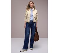 Softshelljacke STREET ONE, Damen, Gr. 40, smoke beige, Stoff, 55% Lyocell, 42% Baumwolle, 3% Elasthan, unifarben, normal normal, hoch geschlossener Ausschnitt, elastischer Bund, Jacken Softshelljacke,