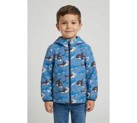 Softshelljacke TOM TAILOR, Jungen, Gr. 116/122, blau ocean friends design, Softshell, Obermaterial: 100% Polyester. Futter: 100% Polyester, bedruckt, regular fit normal, elastischer Bund, Jacken Softs