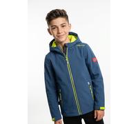 Softshelljacke TROLLKIDS "Kids Trollfjord Jacket", Jungen, Gr. 176, grün (mystic blau, glow grün), Obermaterial: 94% Polyester, 6% Elasthan, normal, Jacken Softshelljacke, Langarm-Design, mit Reißvers