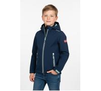 Softshelljacke TROLLKIDS "KIDS TROLLFJORD JACKET", Kinder, Gr. 116, blau (navy, aqua), Obermaterial: 94% Polyester, 6% Elasthan, normal, Jacken Softshelljacke (25583538-116) navy, aqua