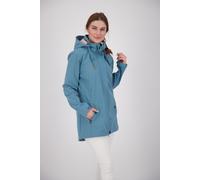 Softshellmantel ANKERGLUT "ANKERGLUTBRISE WMN", Damen, Gr. 44L, blau (hellblau), 96% Polyester; 4% Elasthan, mit verstellbarem Klettverschluss, Mäntel Softshellmantel, auch in Großen Größen erhältlich