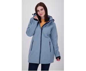 Softshellmantel DEPROC ACTIVE "KEELE PEAK II WOMEN", Damen, Gr. 36 (S), blau (citadel), 96% Polyester; 4% Elasthan, Windstopperbündchen mit Daumenlöchern,mit Schneefang,mit verstellbarem Klettverschlu