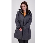 Softshellmantel DEPROC ACTIVE "KEELE PEAK II WOMEN", Damen, Gr. 44L, schwarz (schwarz print), 96% Polyester; 4% Elastan, Windstopperbündchen mit Daumenlöchern,mit Schneefang,mit verstellbarem Klettver