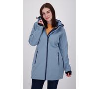 Softshellmantel DEPROC ACTIVE "KEELE PEAK II WOMEN", Damen, Gr. 46 (L), blau (citadel), 96% Polyester; 4% Elastan, Windstopperbündchen mit Daumenlöchern,mit Schneefang,mit verstellbarem Klettverschlus